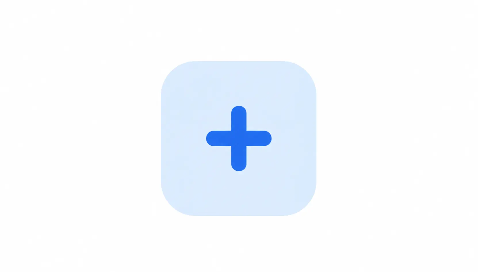 Blue plus sign icon on a light blue background