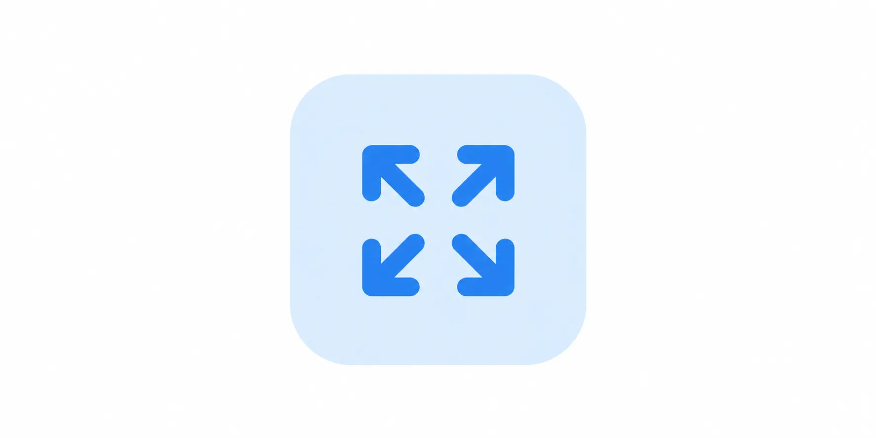Blue expand icon with four outward arrows