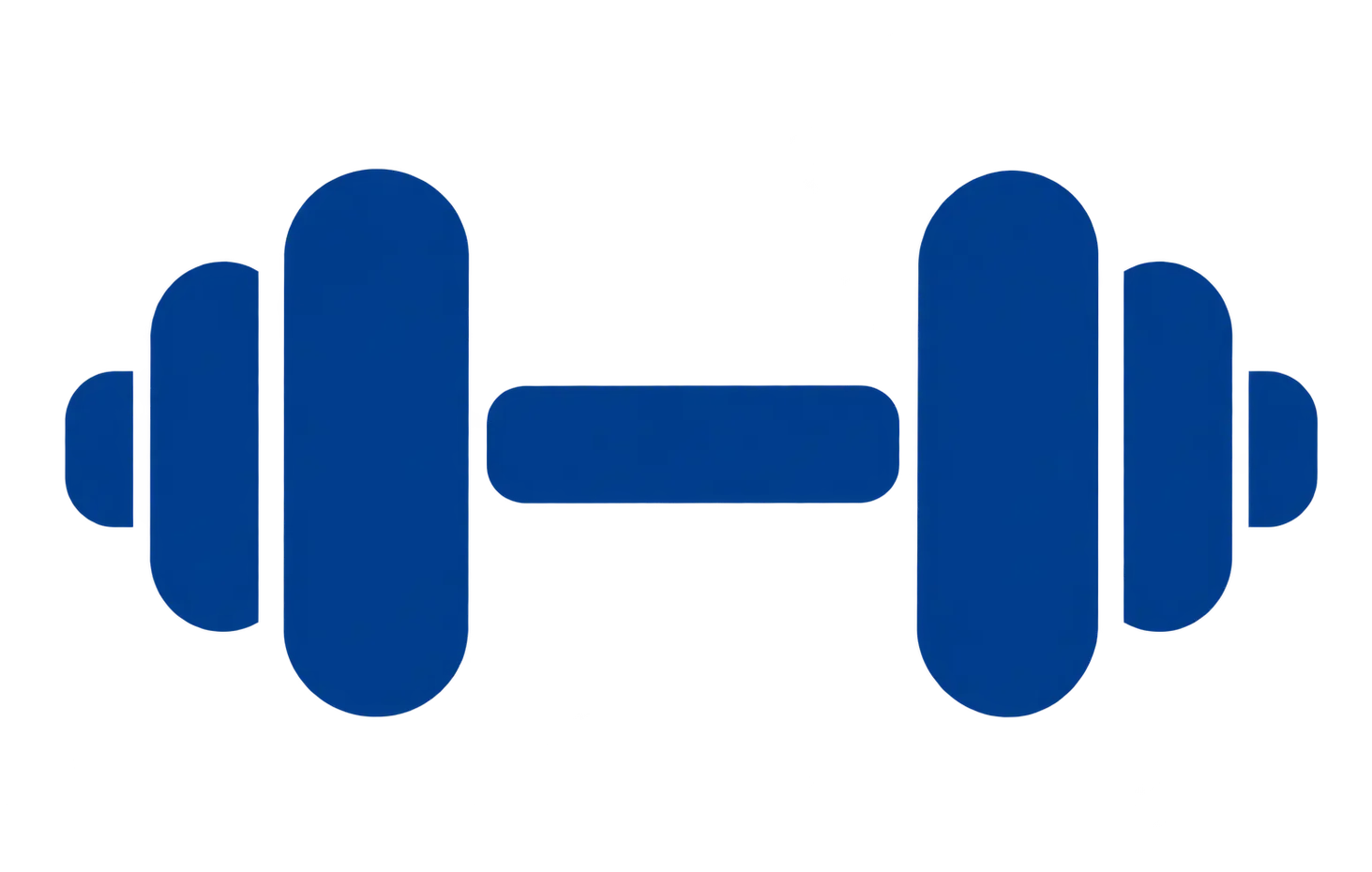 Blue dumbbell icon representing strength and exercise
