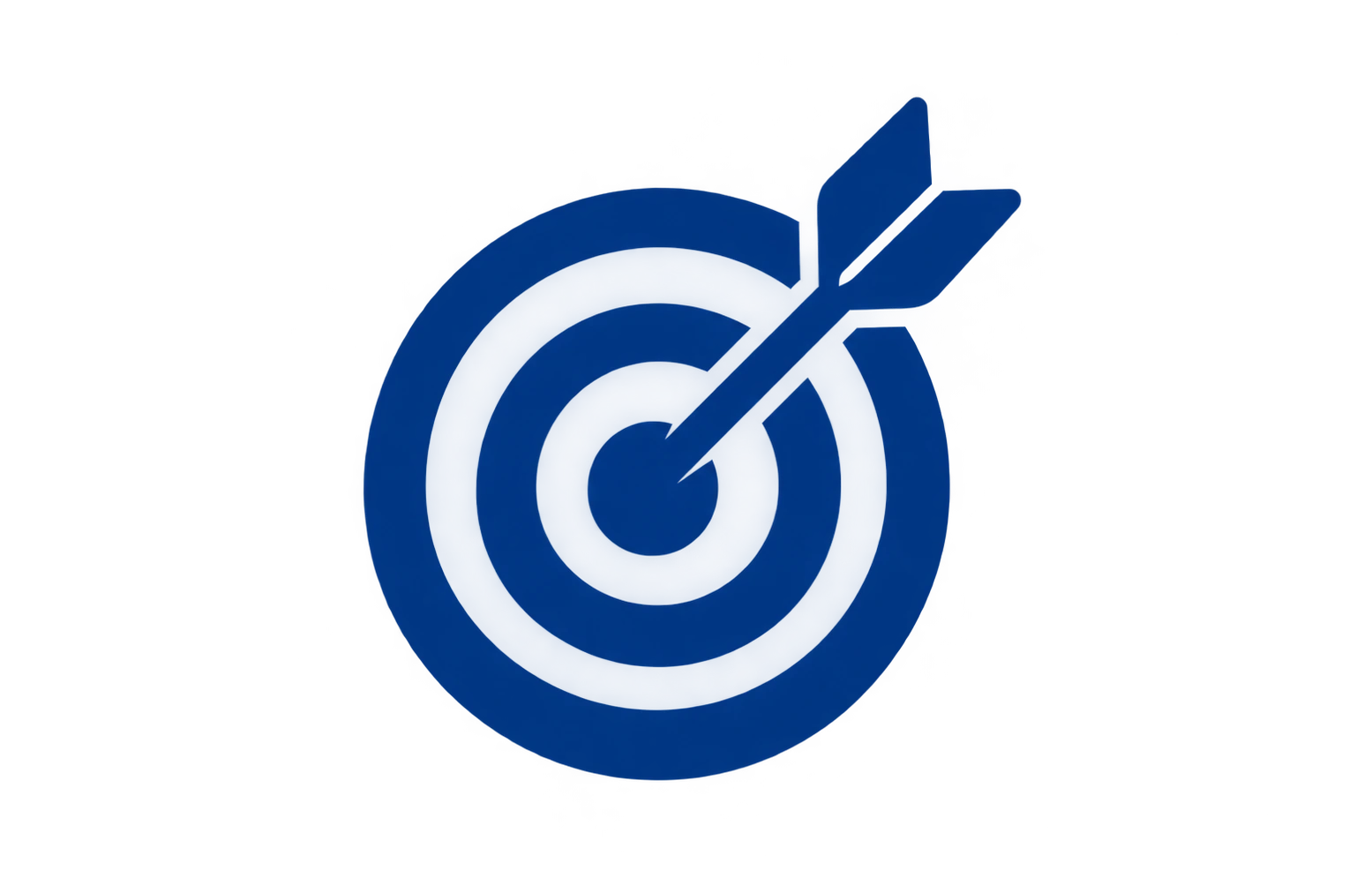 Blue target with an arrow pointing at the center