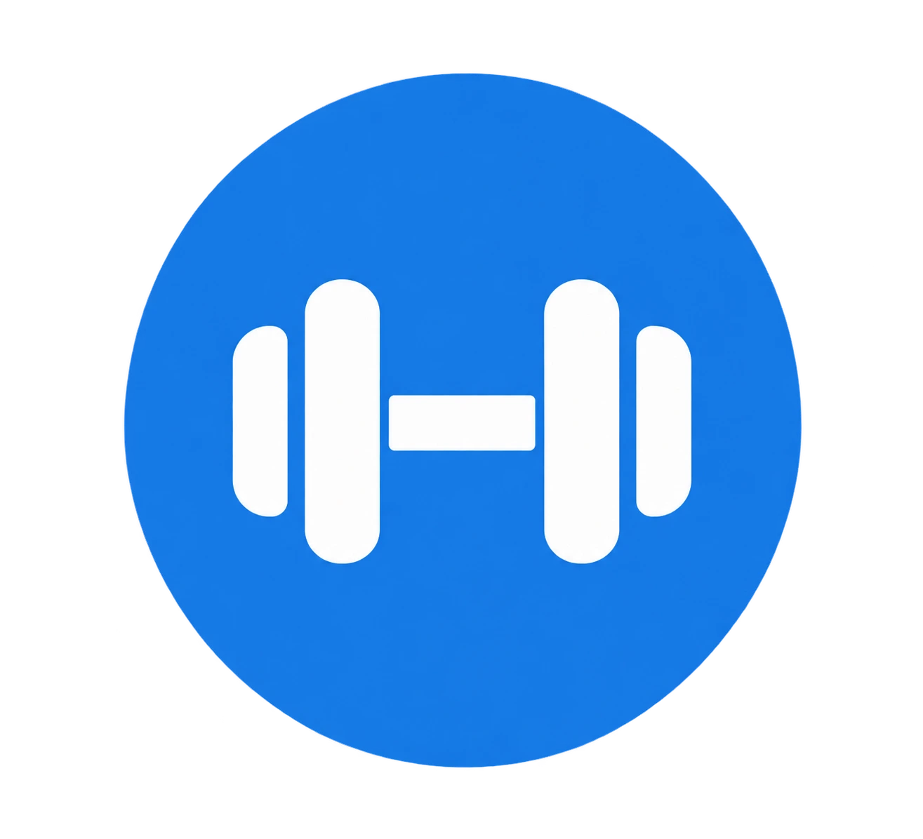 Blue fitness profile icon representing a person