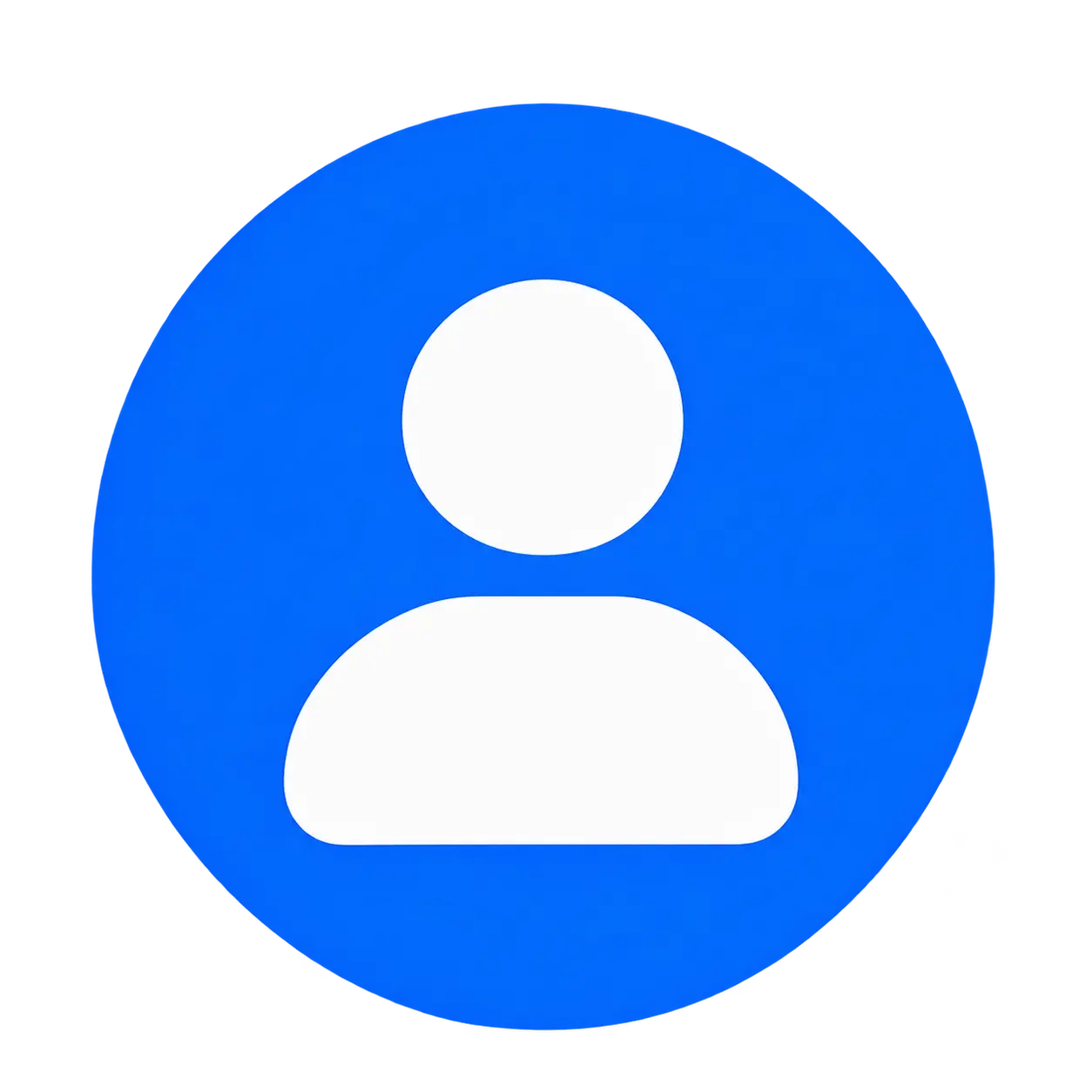 Blue user profile icon with a white person silhouette inside a circular background