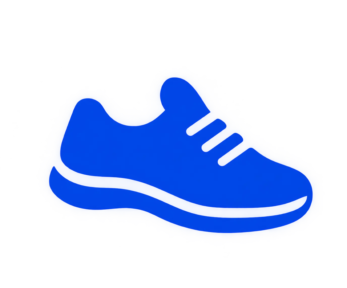 Blue sneaker icon representing fitness, exercise, and physical activity